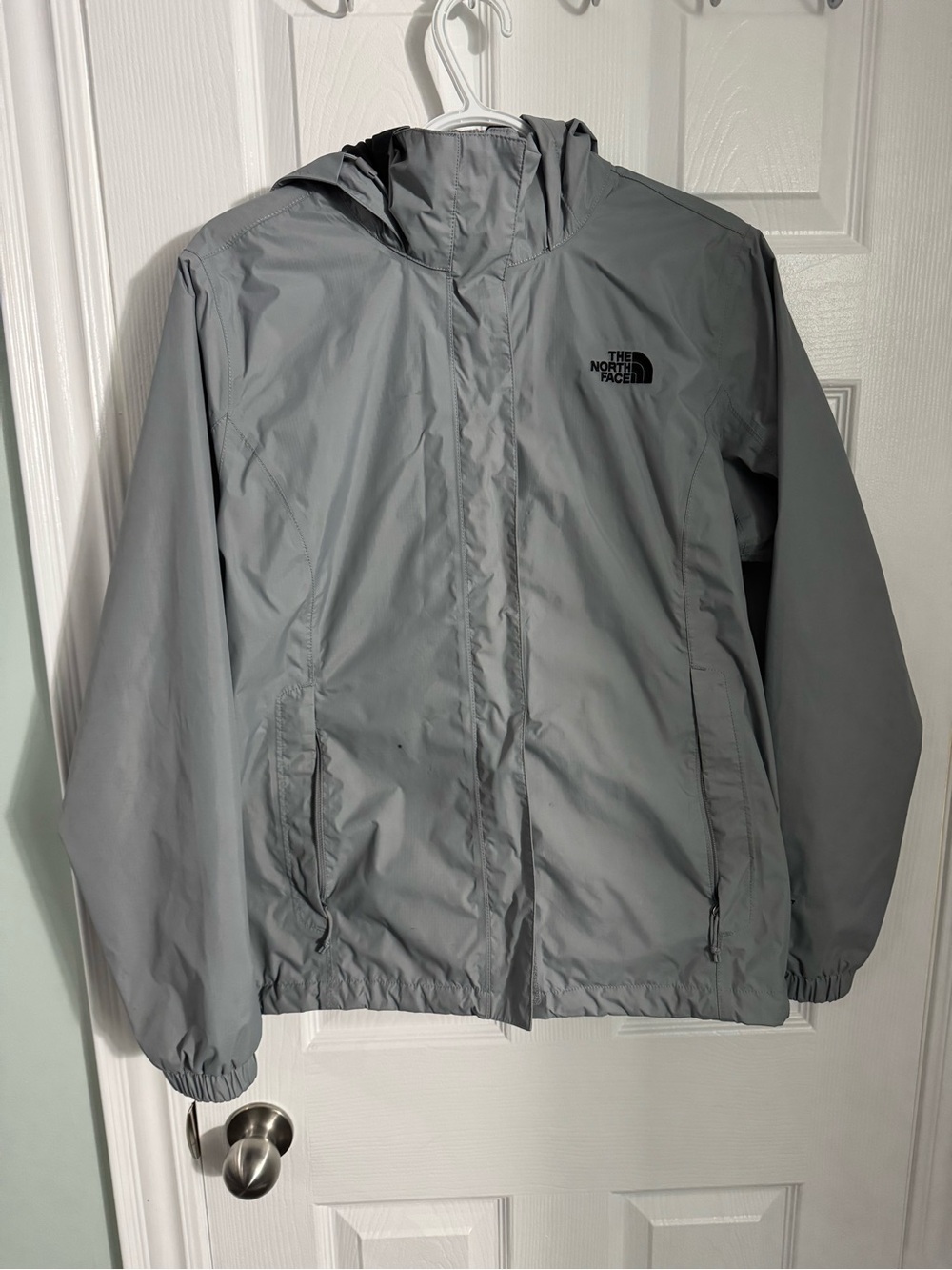 The North Face Gray Hooded Raincoat